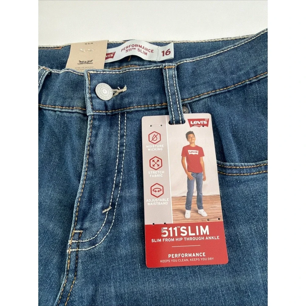 Levi's 511 Slim Boys Jeans Size 16 Slim 26x30 Stretch Denim New With Tags